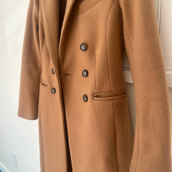 Favorite Daughter Tan Double-Breasted Trench Coat
